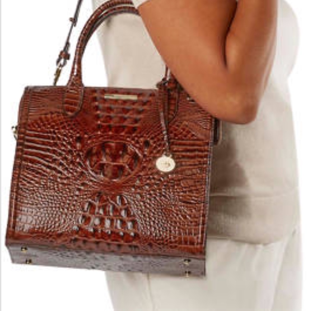 Brahmin Caroline Silver Lining Melbourne Satchel NWOT - Picture 9 of 15